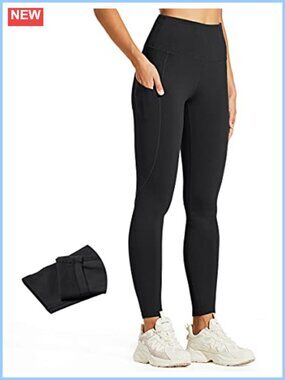Fleece Lined Water Resistant Thermal High Waisted Hiking Leggings Pockets